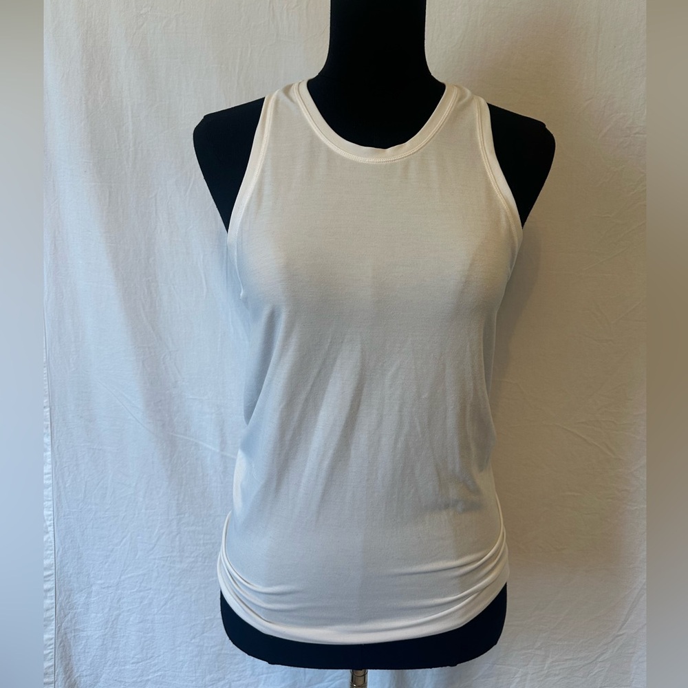 GapFit Breathe Tie Back Tank Top XS White Open Back‎ Activewear